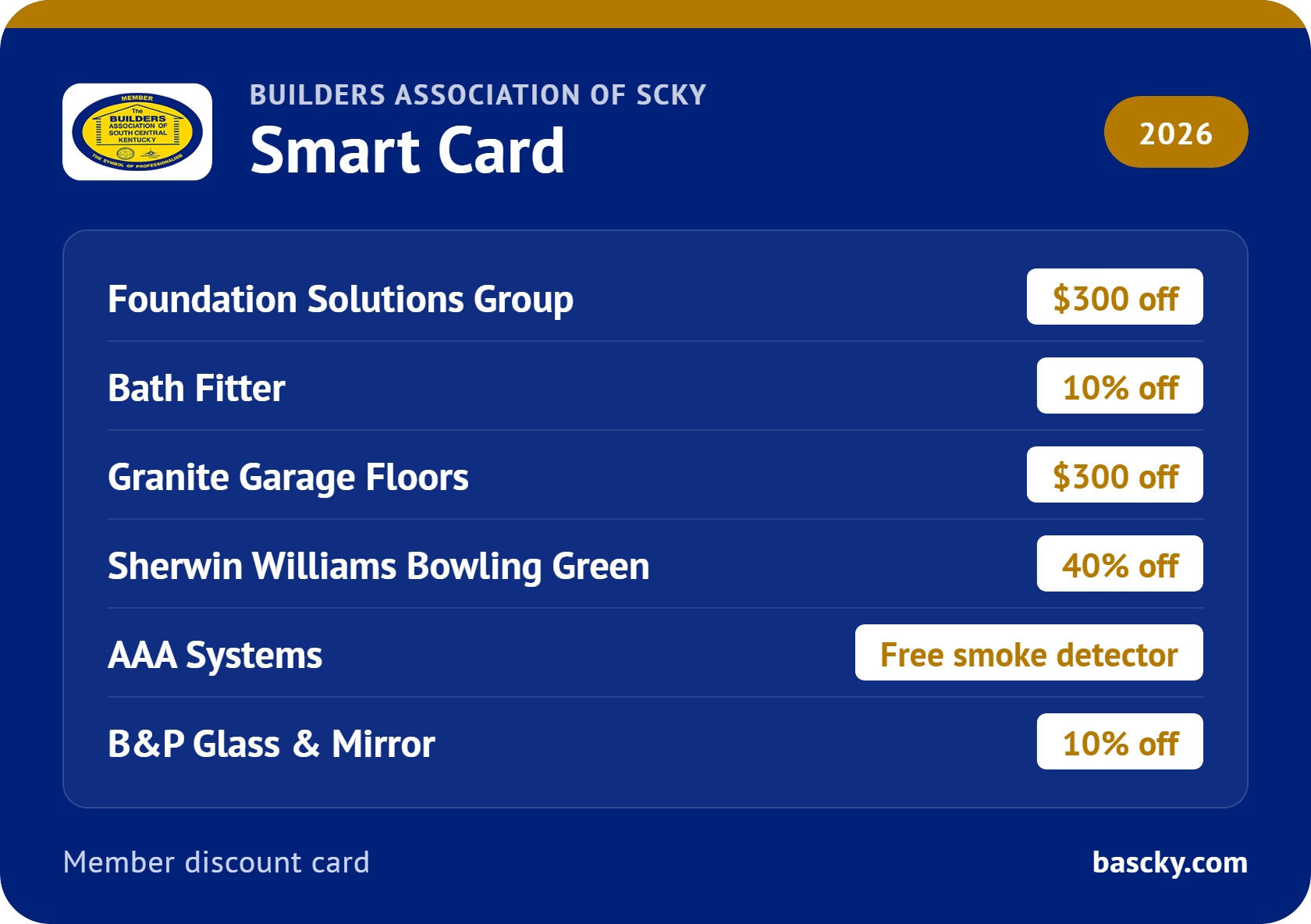 BASCKY Smart Card discount card